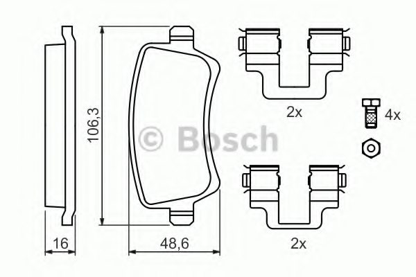 BOSCH 0 986 494 175 Brake Pad Set, disc brake